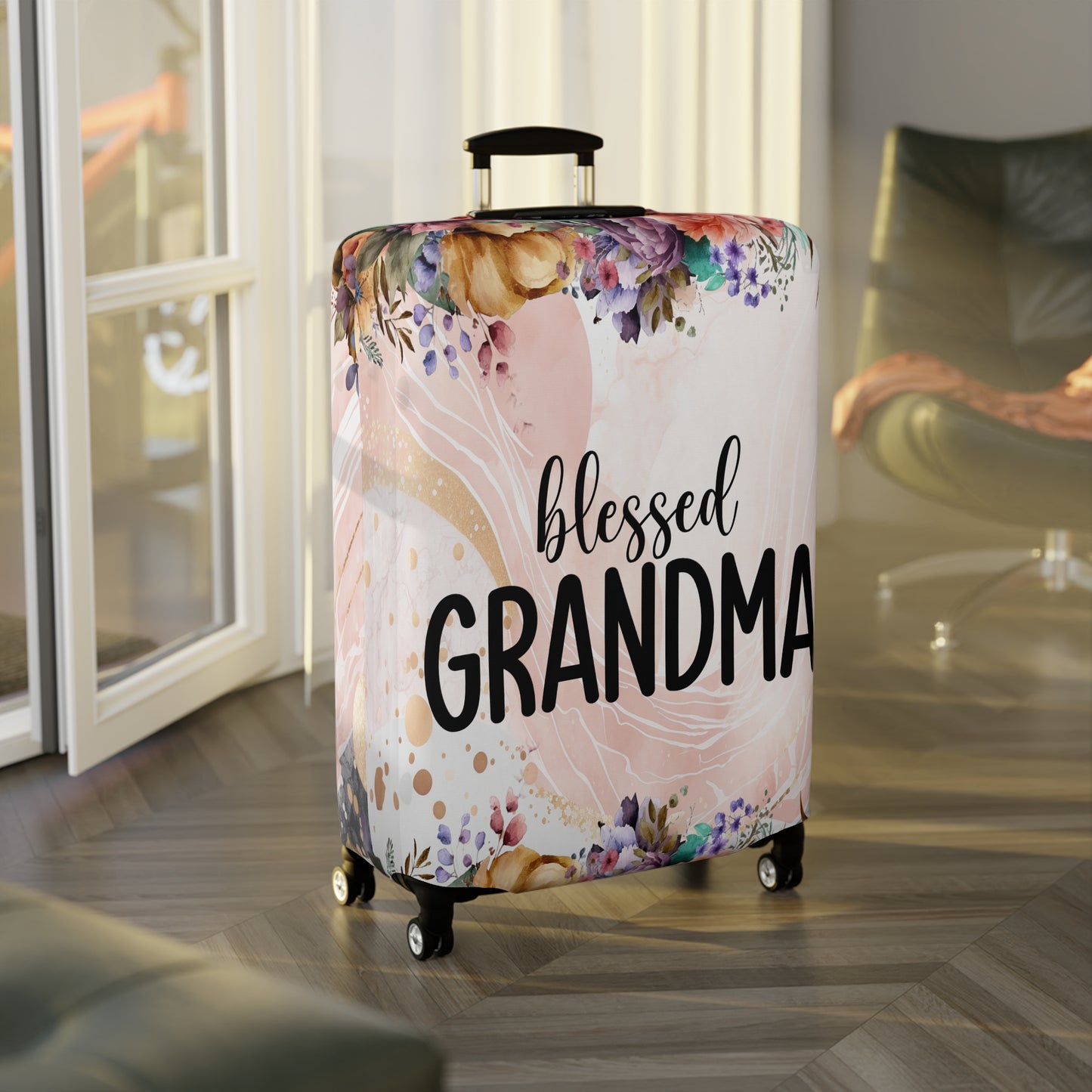 Luggage Cover, Floral, Blessed Grandma, awd-728