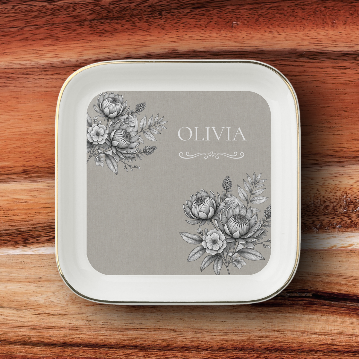 Personalised Jewelry Dish, Custom Name Ceramic Trinket Dish, personalised Gift, Jewellery Holder, Birthday or Christmas Gift