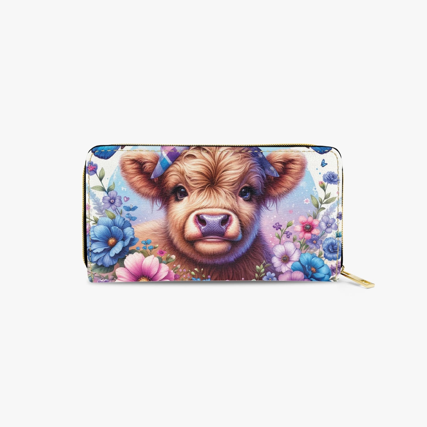 Long Type Zipper Purse - Highland Cow