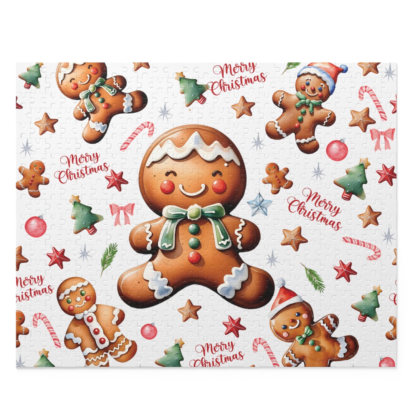 Personalised/Non-Personalised Puzzle, Christmas, Gingerbread Men (120, 252, 500-Piece)