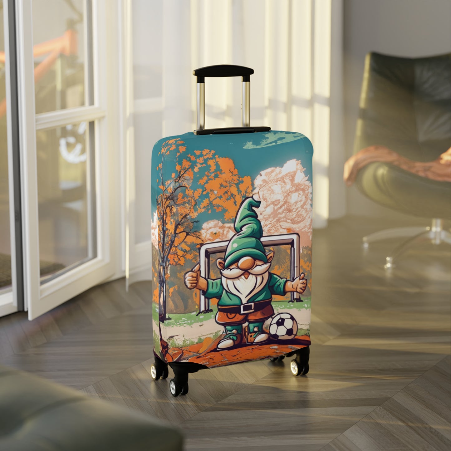 Luggage Cover, Retro Soccer Gnome, awd-5028