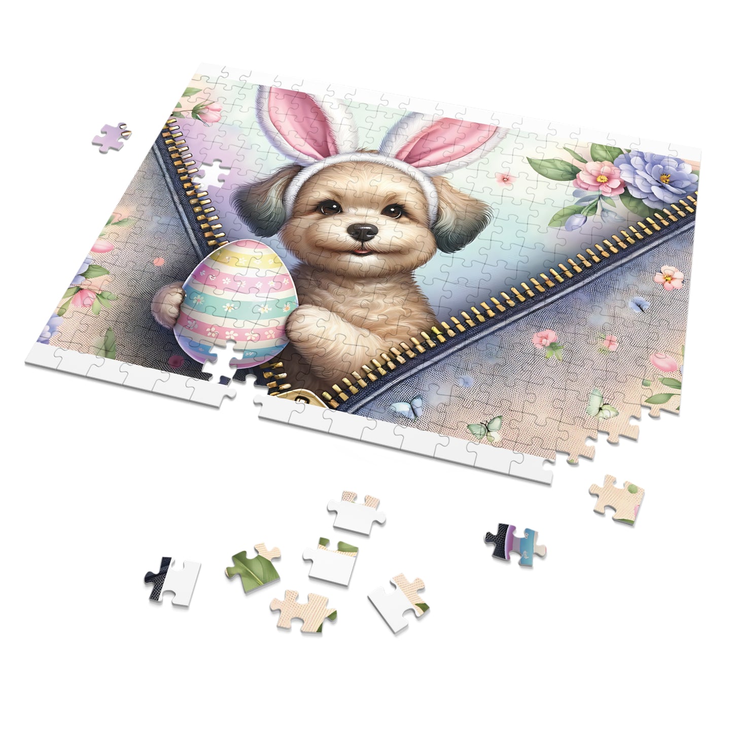 Jigsaw Puzzle, Easter, Dog with Bunny Ears, Personalised/Non-Personalised (30, 110, 252, 500,1000-Piece)