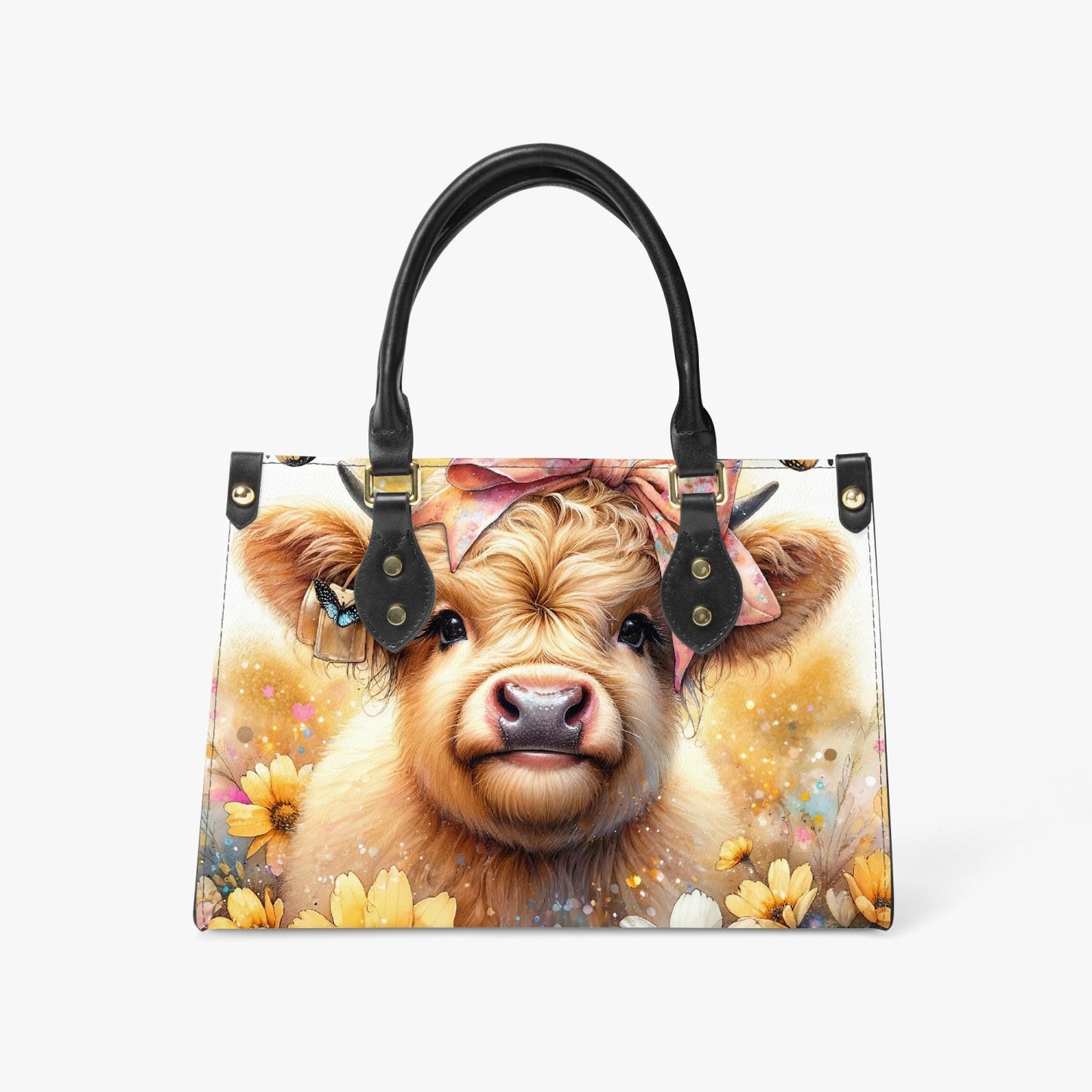 Women's Tote Bag - Long Strap Highland Cow