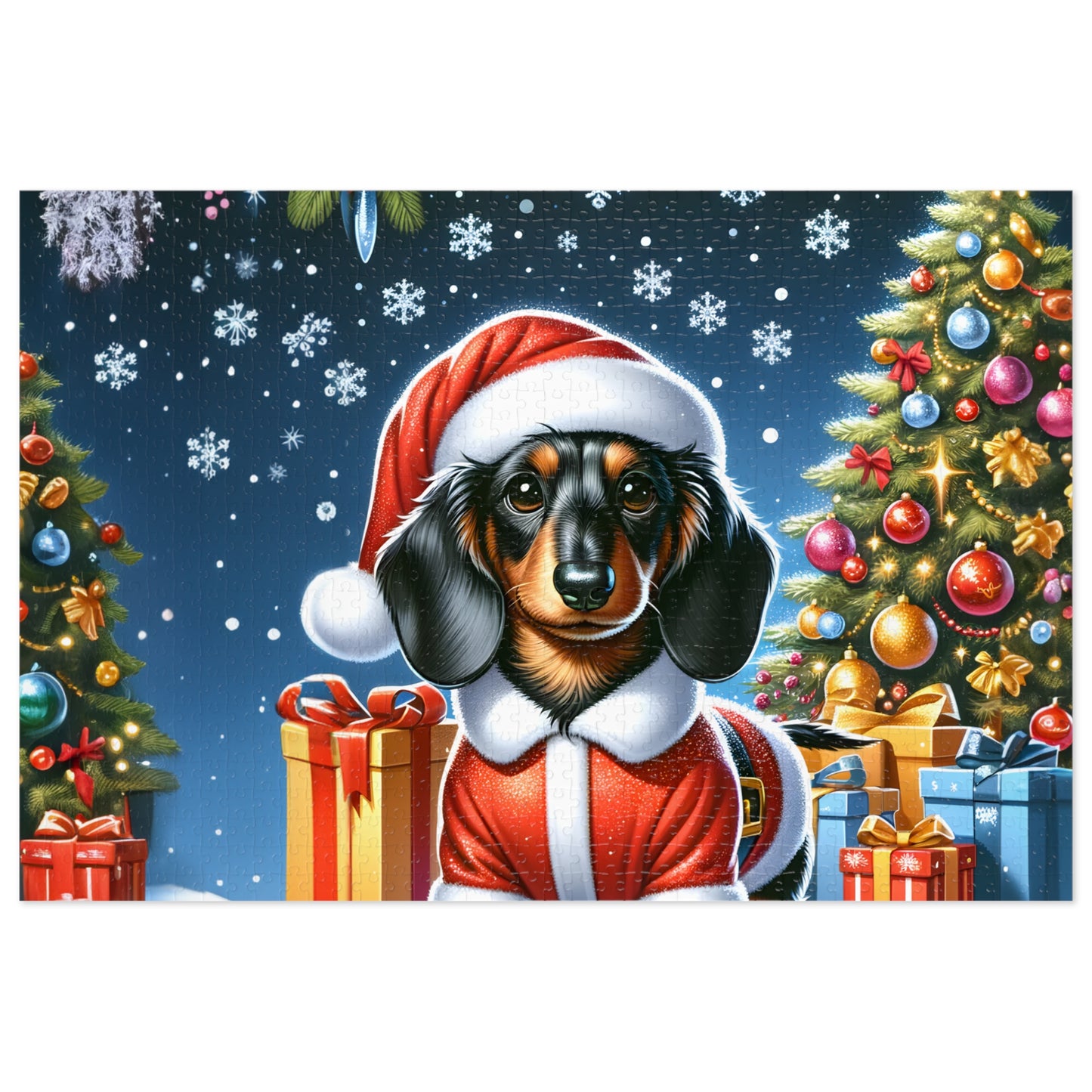 Jigsaw Puzzle, Christmas, Dashound, Personalised/Non-Personalised (30, 110, 252, 500,1000-Piece)