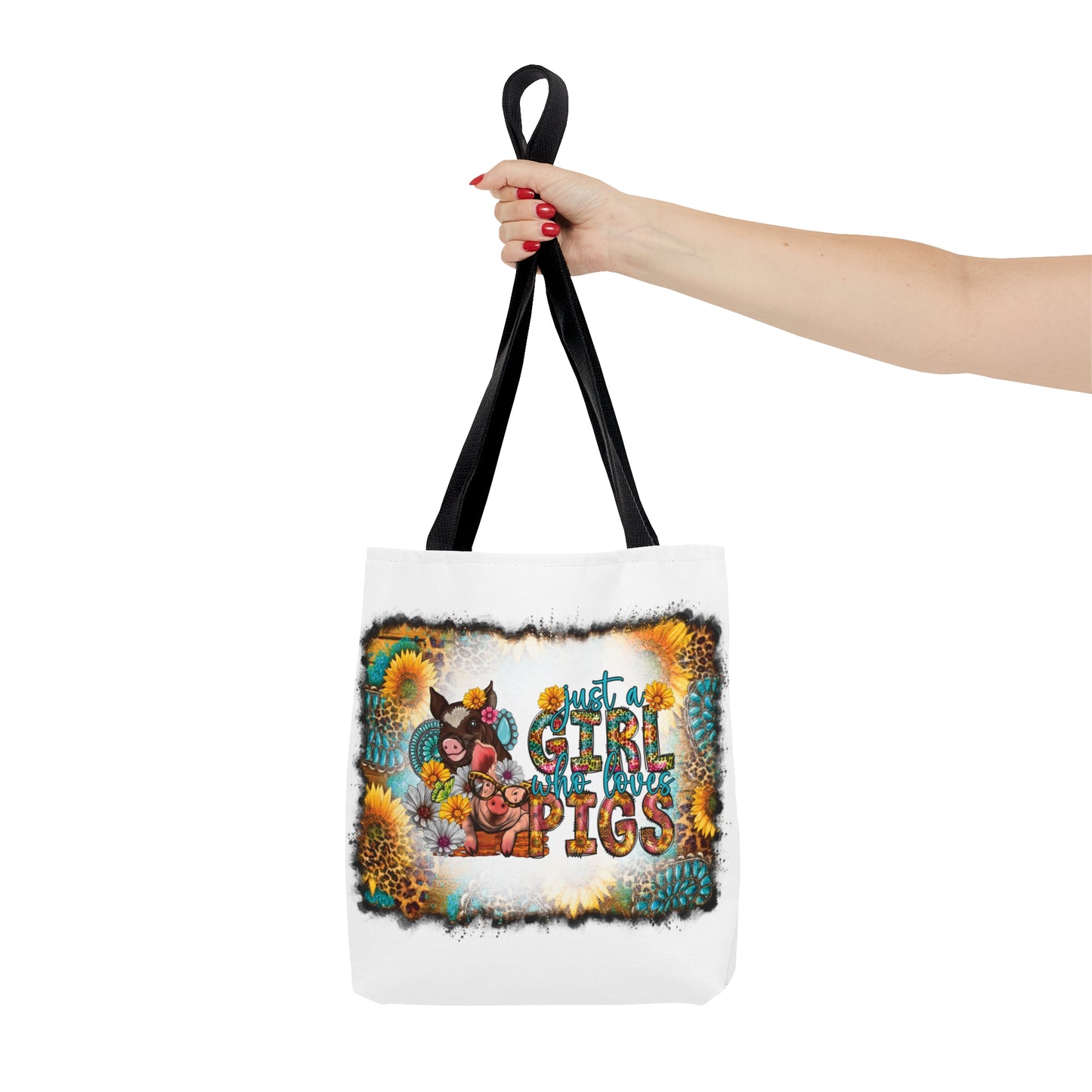 Tote Bag, Western, Just a Girl Who Loves Pigs