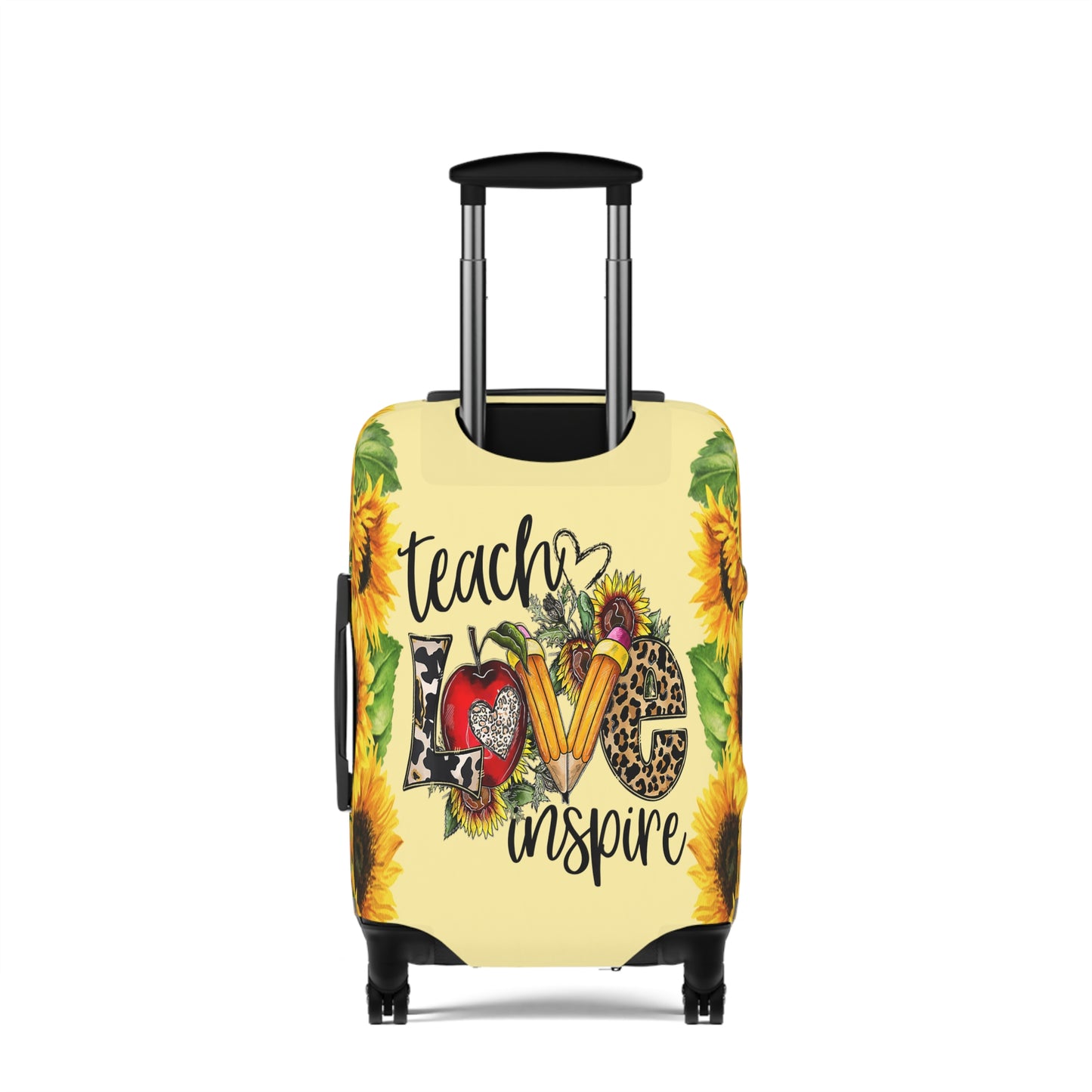 Luggage Cover, Teacher, Sunflowers, Teach, Love, Inspire, awd-1756