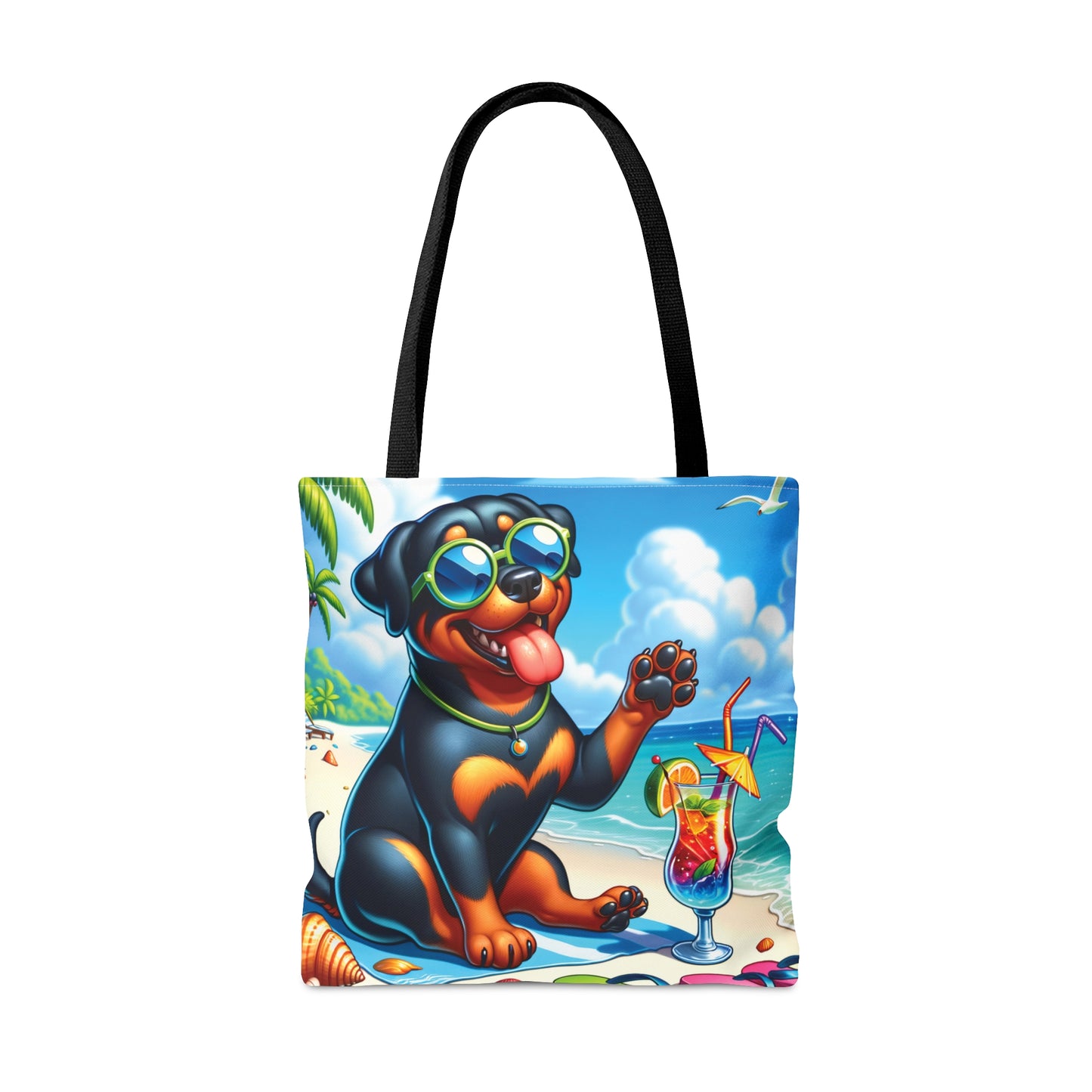 Tote Bag, Dog on Beach, Rottweiler, Tote bag, awd-1237