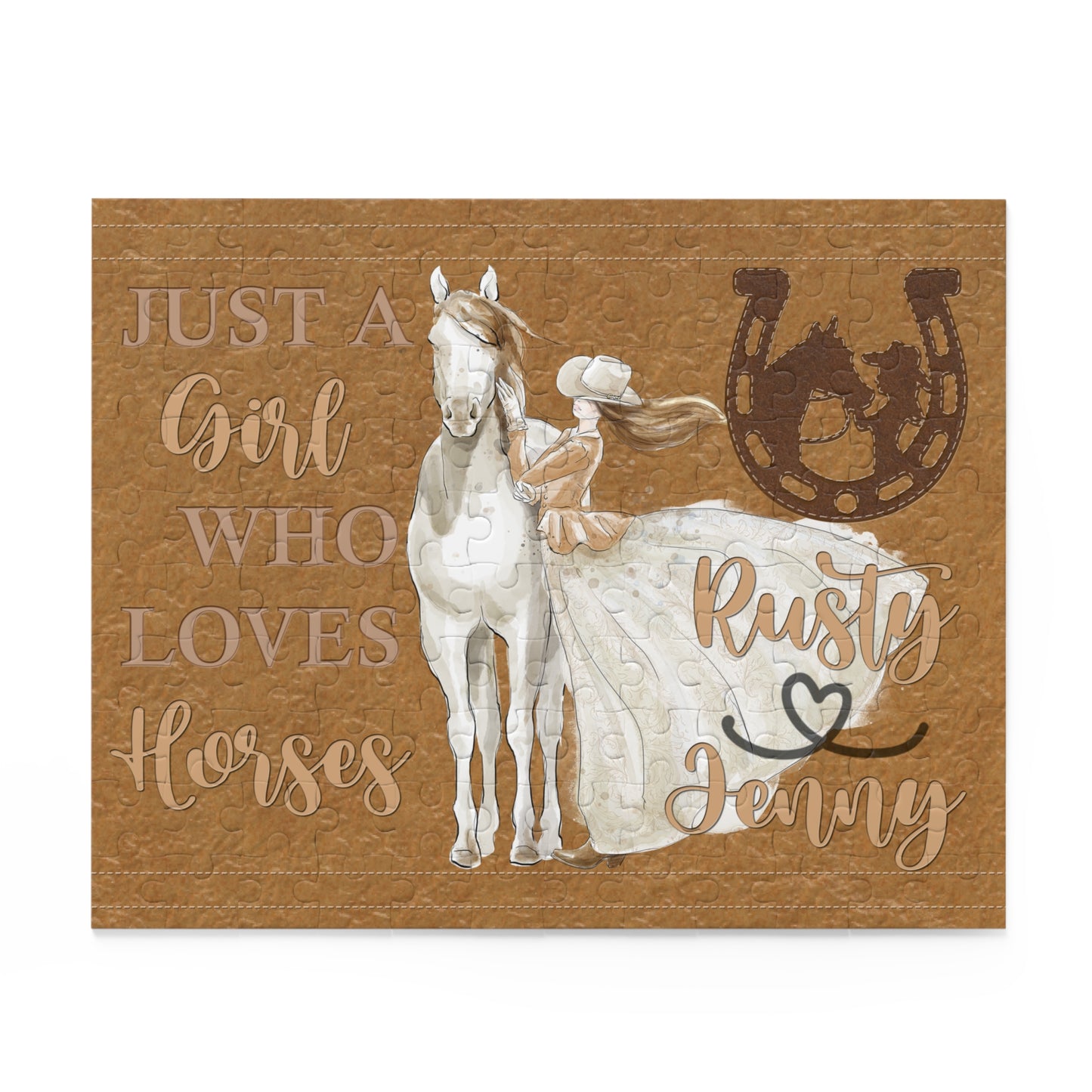 Personalised/Non-Personalised Puzzle, Just a Girl Who Loves Horses (120, 252, 500-Piece)