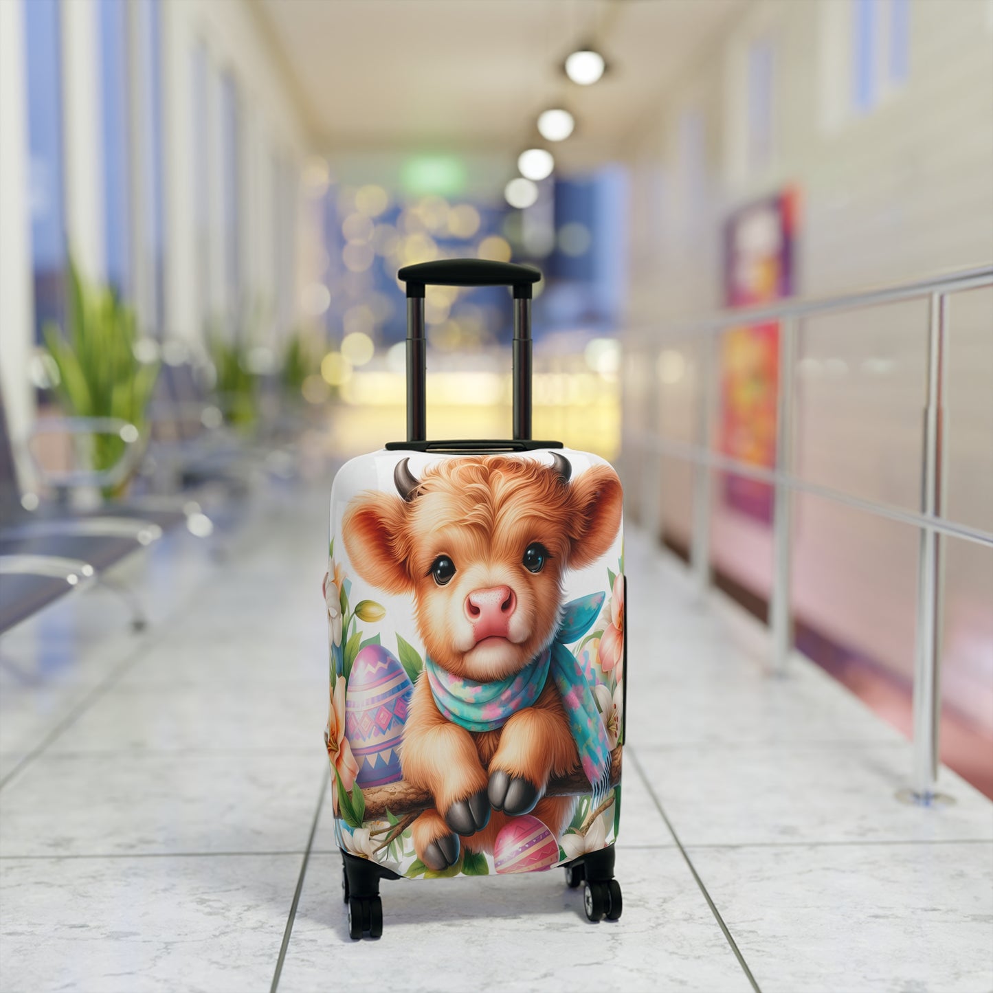 Luggage Cover, Easter, Highland Cow, awd-1604