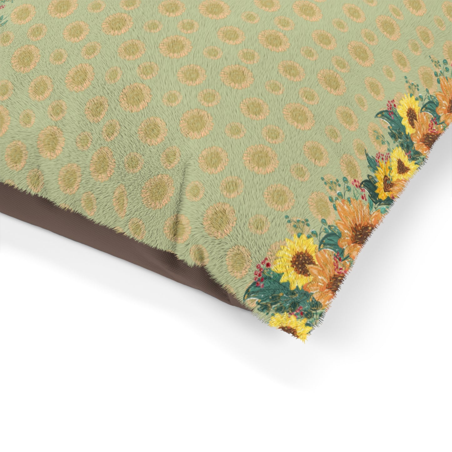 Luxury Pet Bed, feather soft fleece, Sunflowers