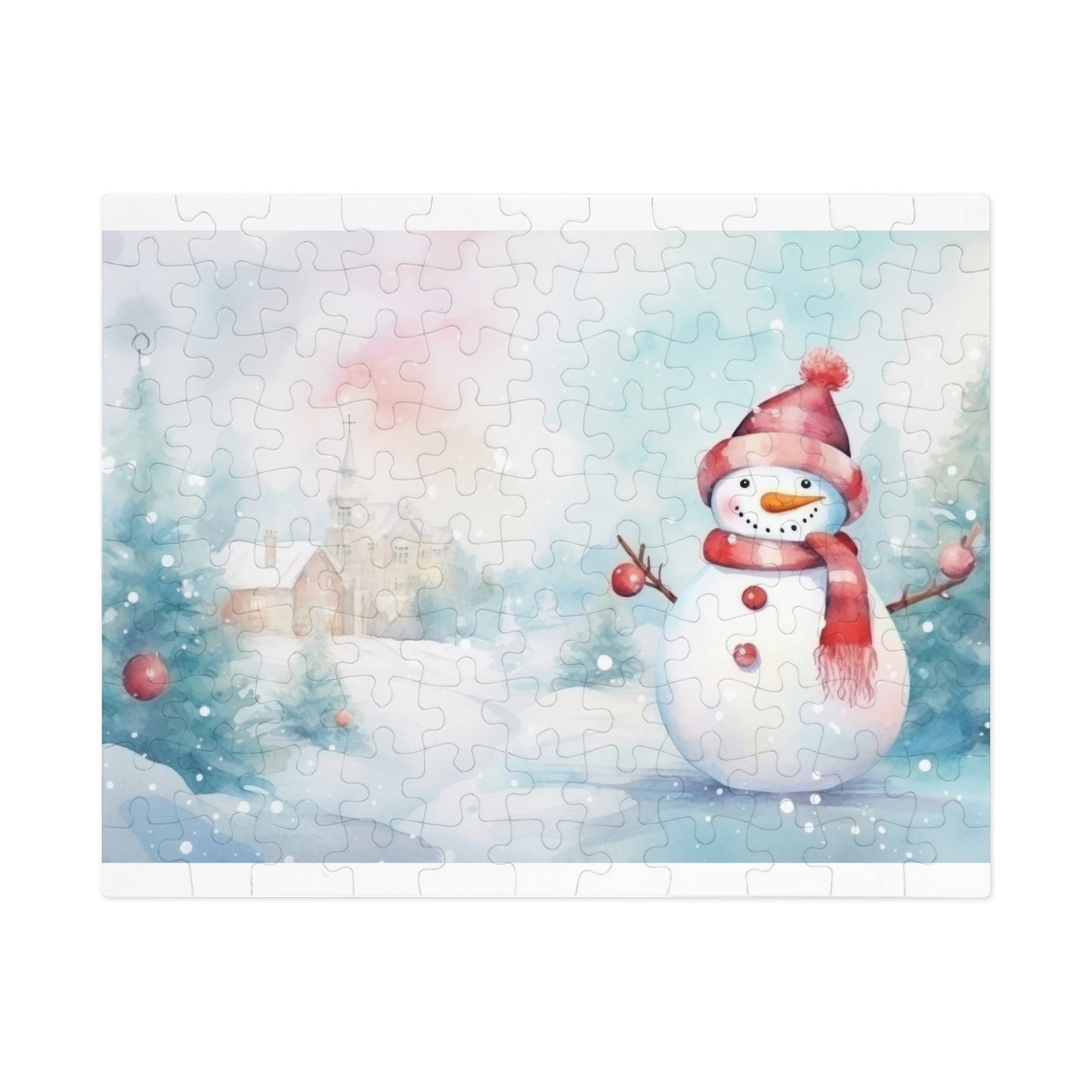 Puzzle, Christmas Snowman, Personalised/Non-Personalised (30, 110, 252, 500,1000-Piece)