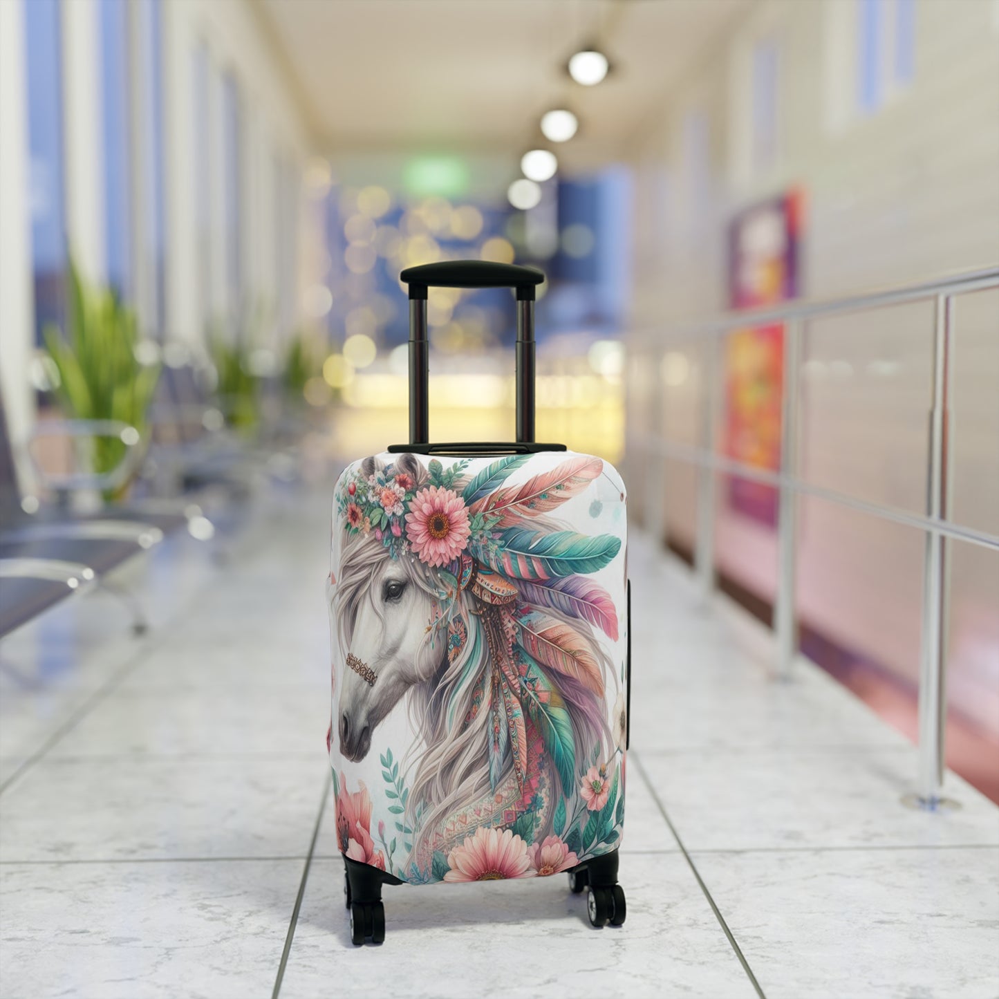 Luggage Cover, Country and Western, Boho Floral Horse, awd-1734