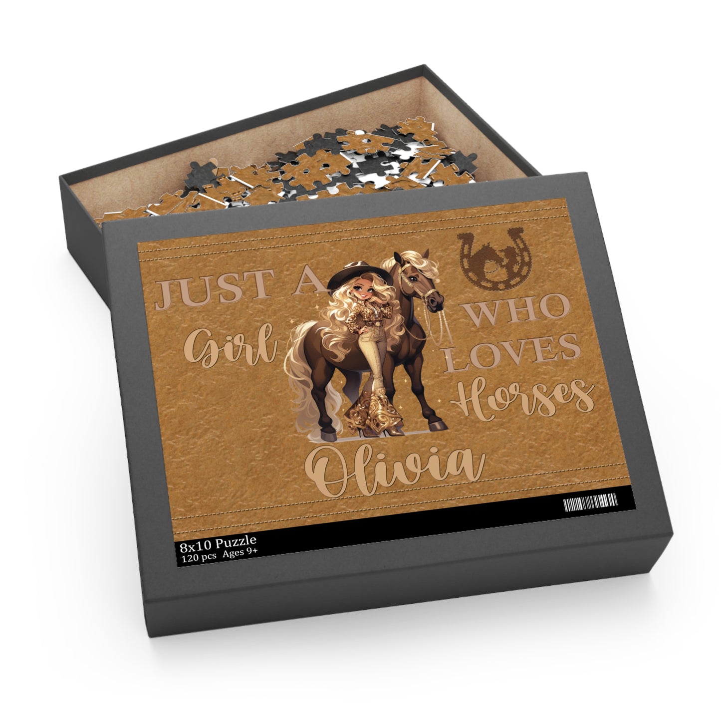 Personalised/Non-Personalised Puzzle, Just a Girl Who Loves Horses (120, 252, 500-Piece)