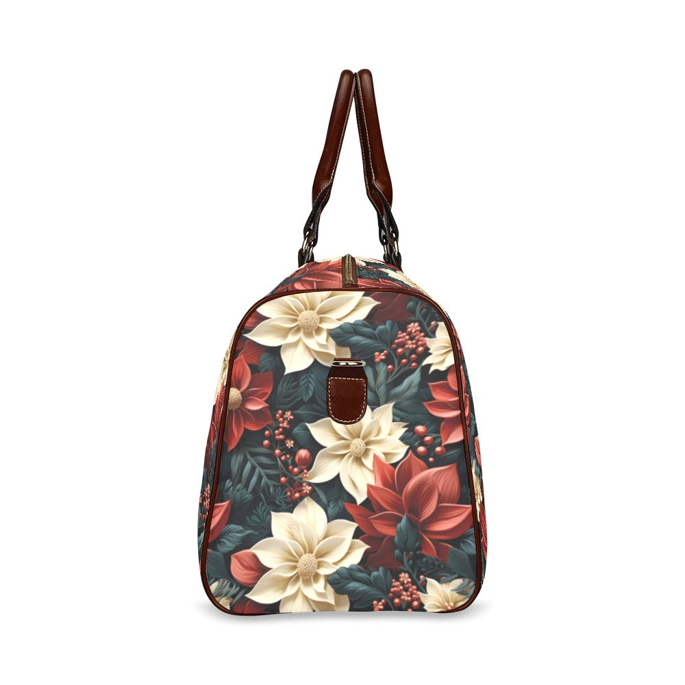 Red Poinsettia Waterproof Travel Bag/Small (Model 1639)
