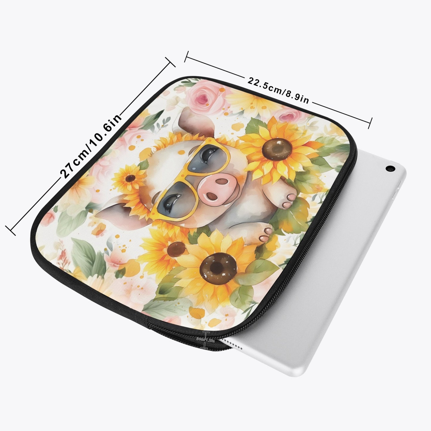 Tablet Sleeve - Sunflowers, Pig, awd-657