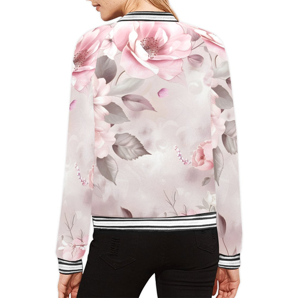 Romance Roses Bomber Jacket for Women