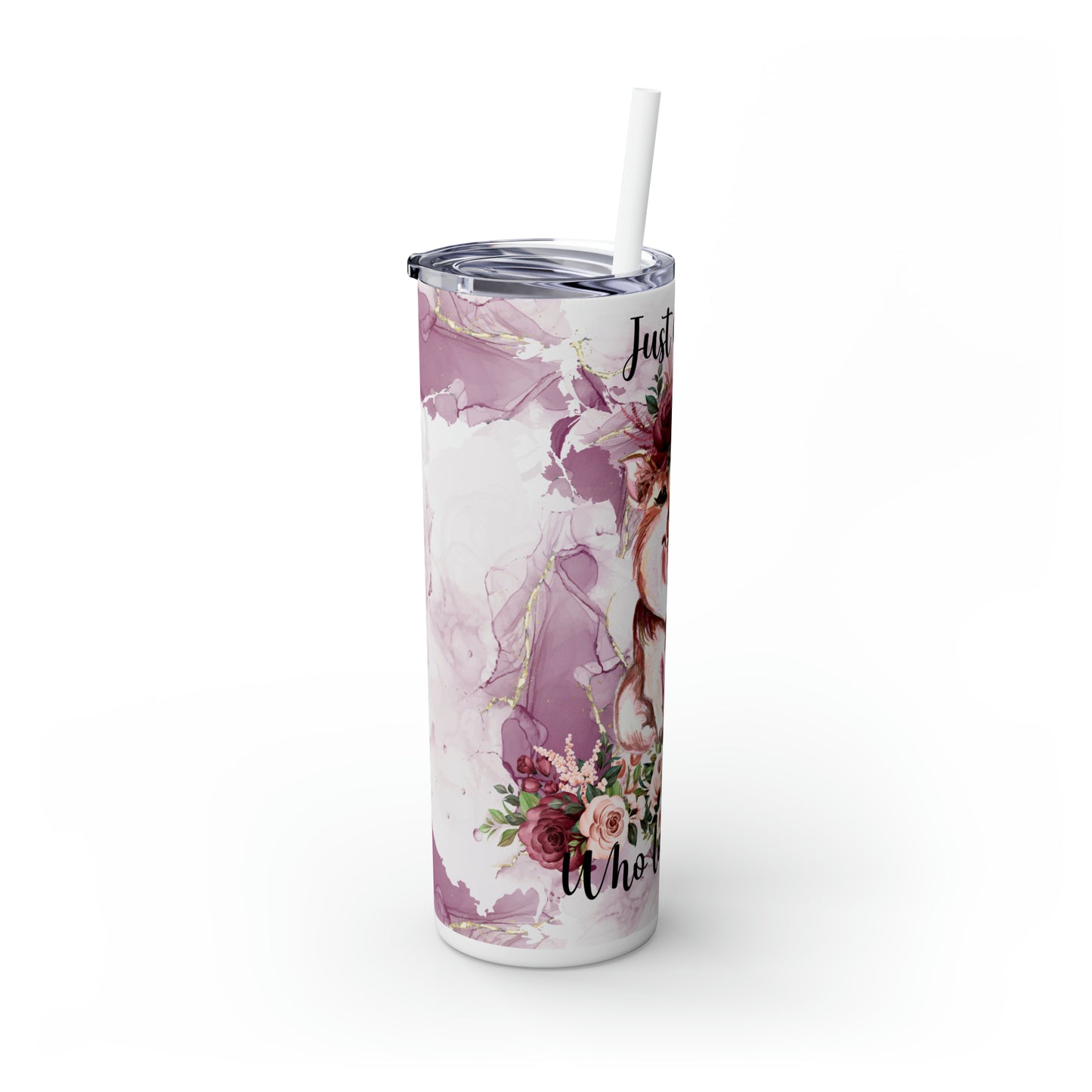 Skinny Tumbler with Straw, 20oz, Just A Girl Who Loves Pigs