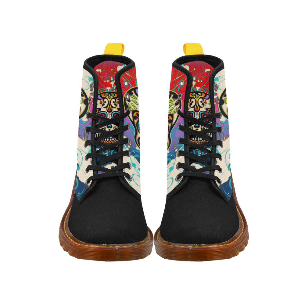 Women Sugar Skull Boots Martin Boots For Women Model 1203H