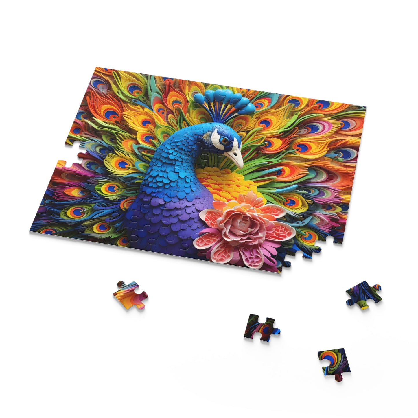 Personalised/Non-Personalised Puzzle, Peacock (120, 252, 500-Piece)