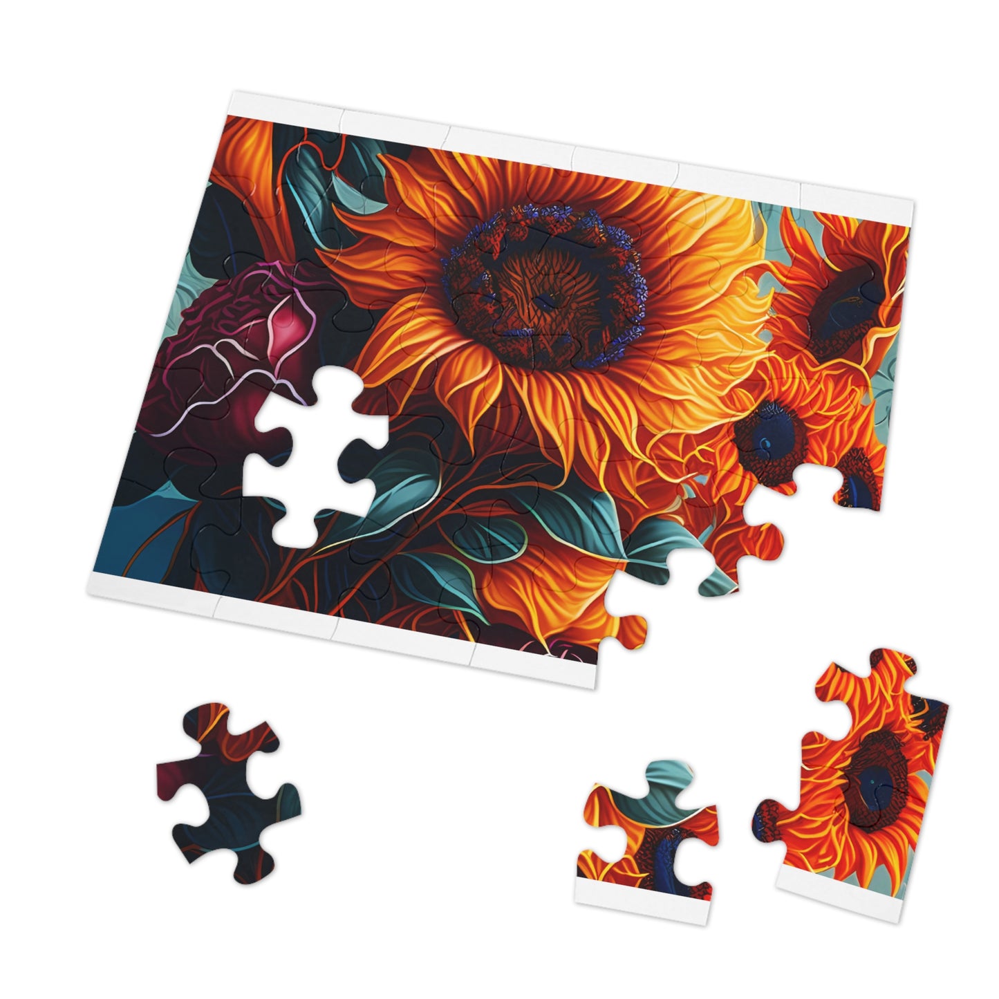 Puzzle, Sunflower, Personalised/Non-Personalised (30, 110, 252, 500,1000-Piece) awd-625