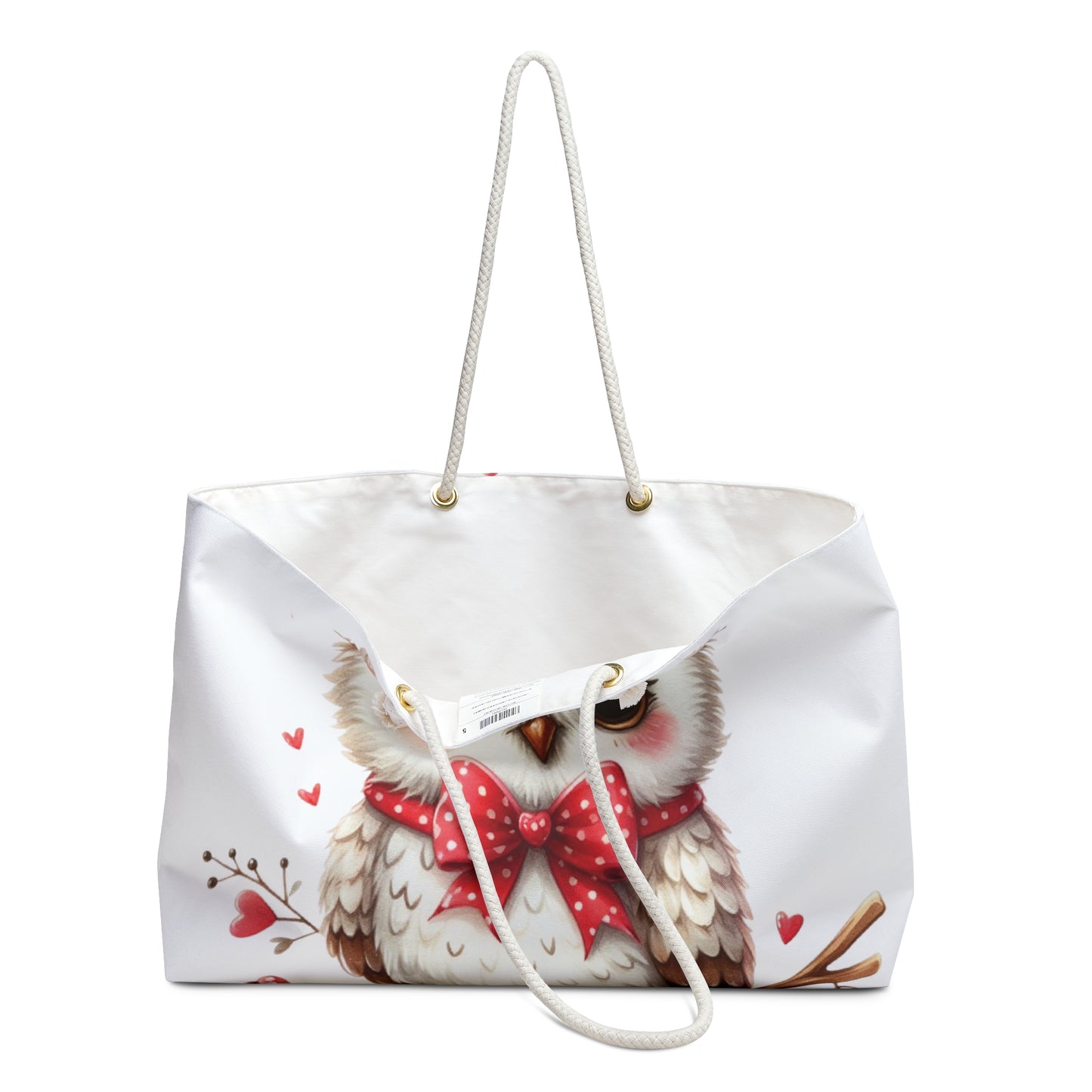 Personalised/Non-Personalised Weekender Bag, Owl, Weekender Bag, Beach Bag, Book Bag