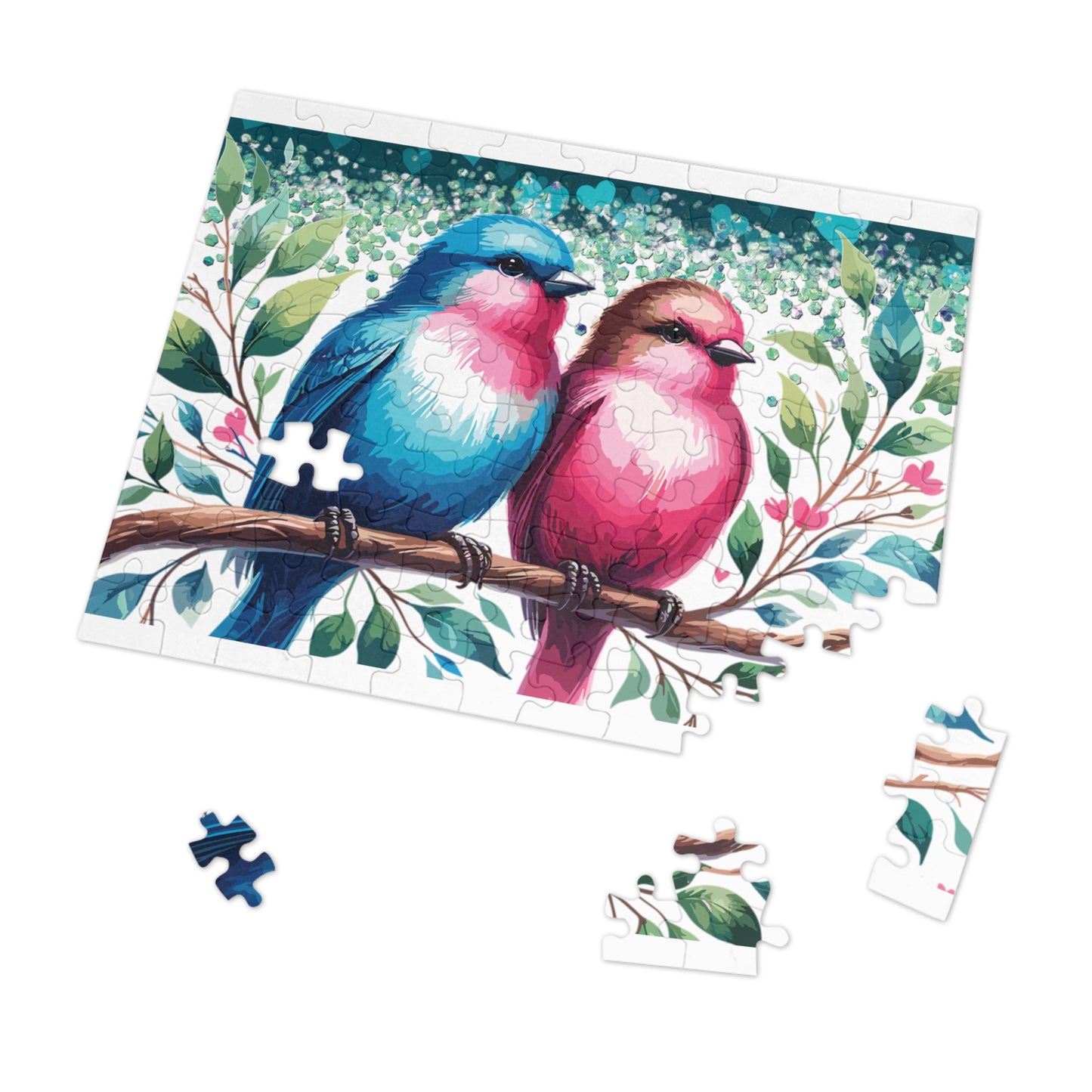 Puzzle, Love Birds, Personalised/Non-Personalised (30, 110, 252, 500,1000-Piece) awd-640