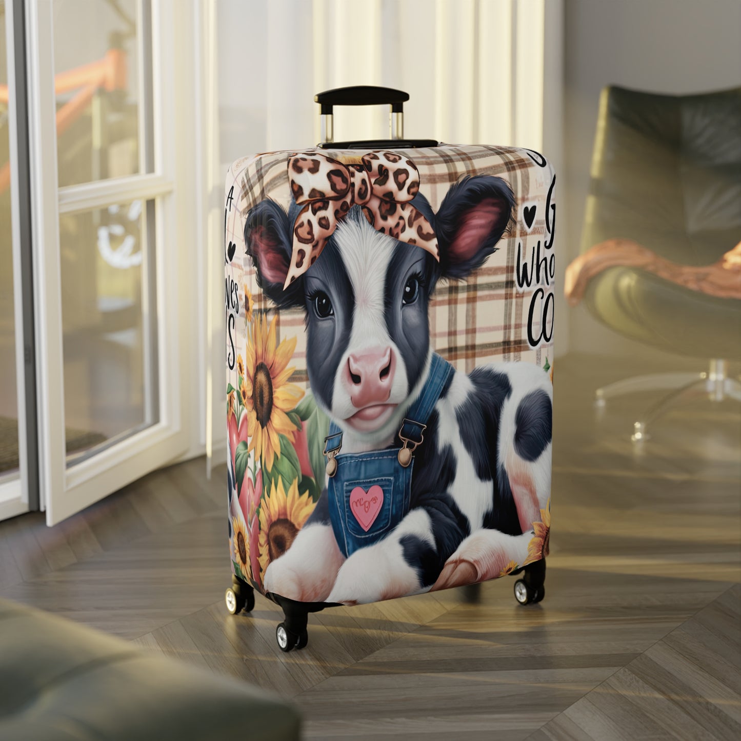 Luggage Cover, Just a Girl who Loves Cows, awd-3091