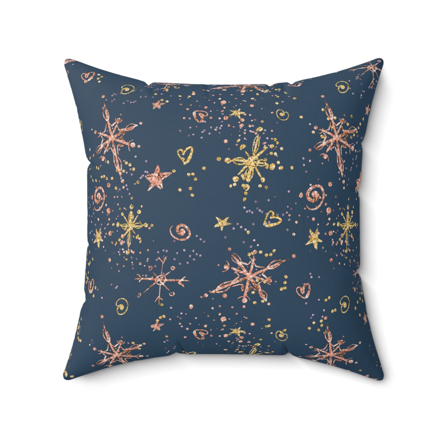 Spun Polyester Square Pillow, Christmas Stars Cushion