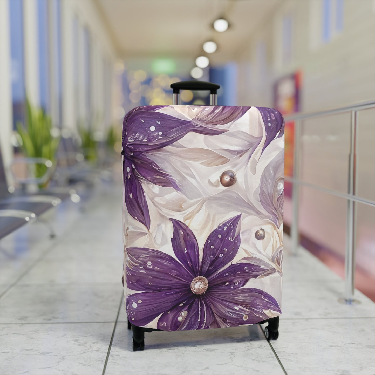 Luggage Cover, Purple Floral