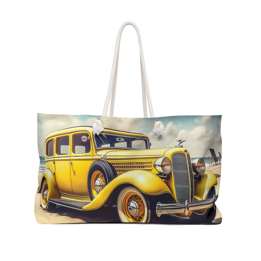 Personalised/Non-Personalised Weekender Bag, Vintage Car, Weekender Bag, Beach Bag, Book Bag