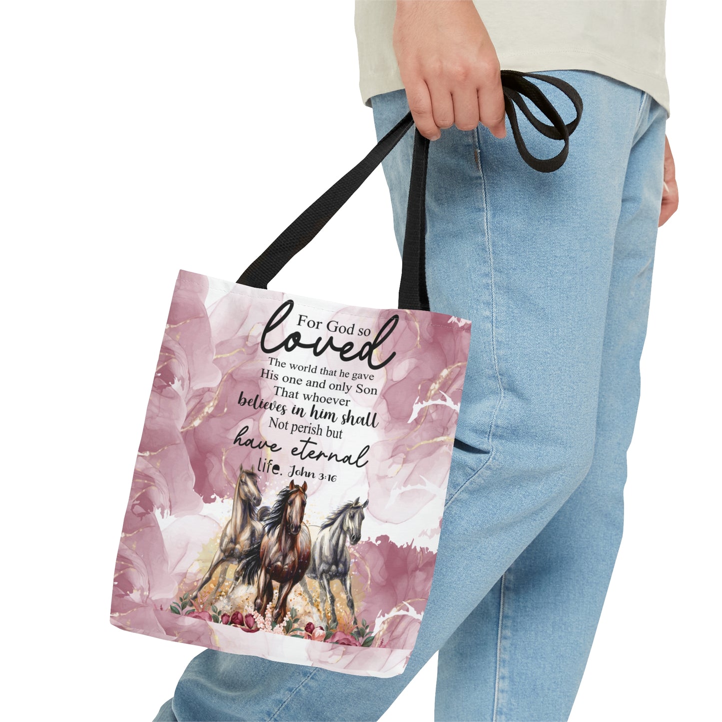 Tote Bag, Horses, Bible Quote, Personalised/Non-Personalised Tote bag