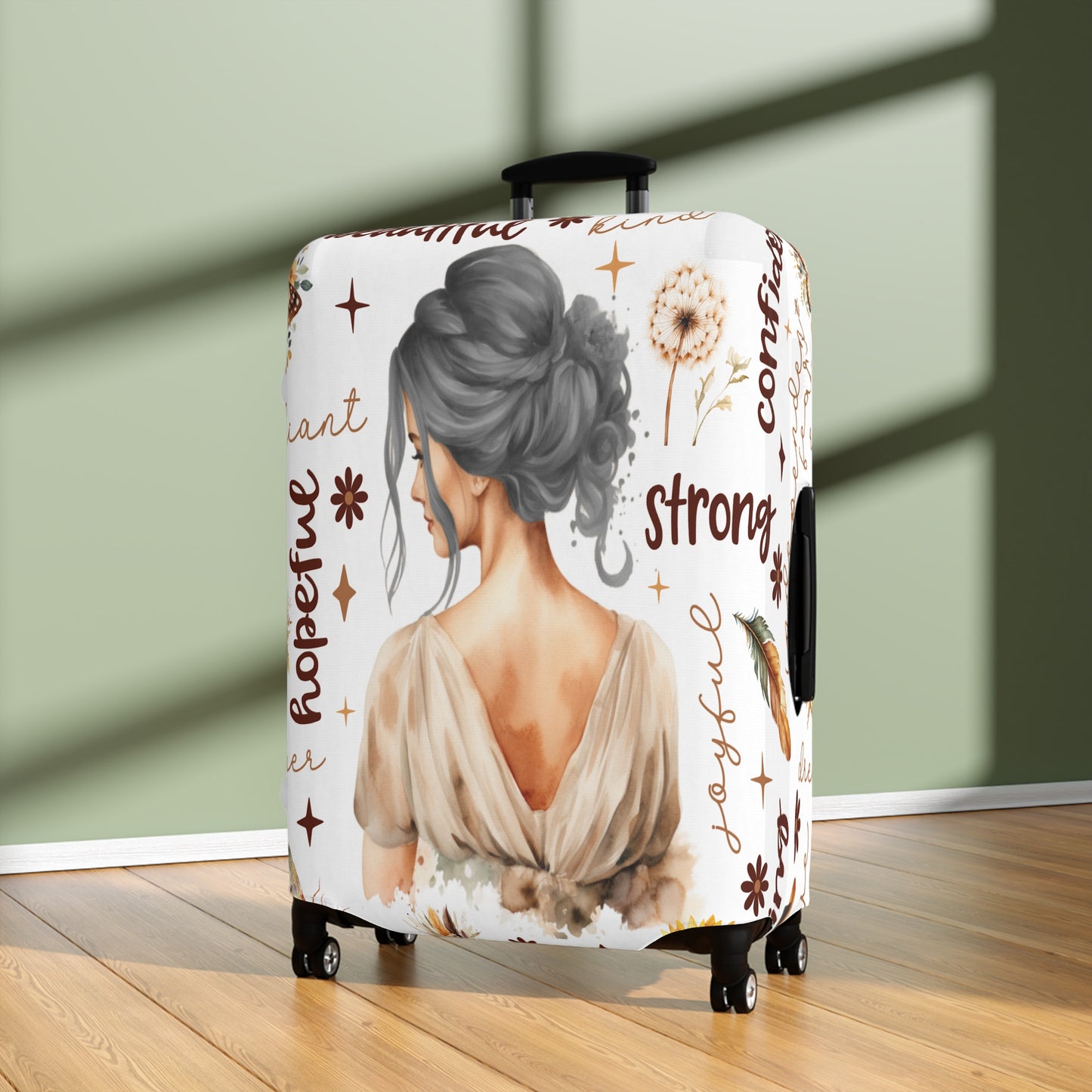 Luggage Cover, Affirmations, Grey Hair, awd-505