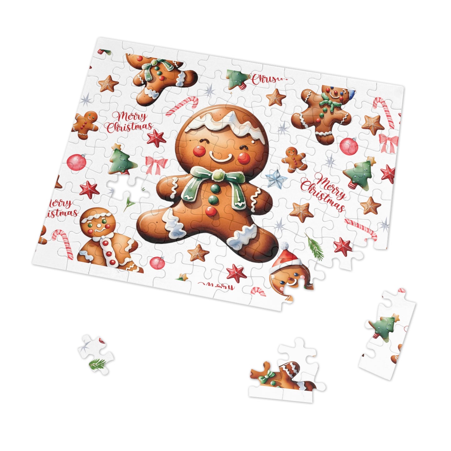 Jigsaw Puzzle, Christmas, Gingerbread Man, Personalised/Non-Personalised (30, 110, 252, 500,1000-Piece)