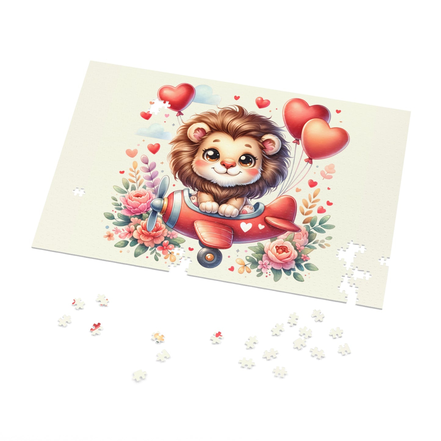 Jigsaw Puzzle, Lion in Plane, Personalised/Non-Personalised (30, 110, 252, 500,1000-Piece)