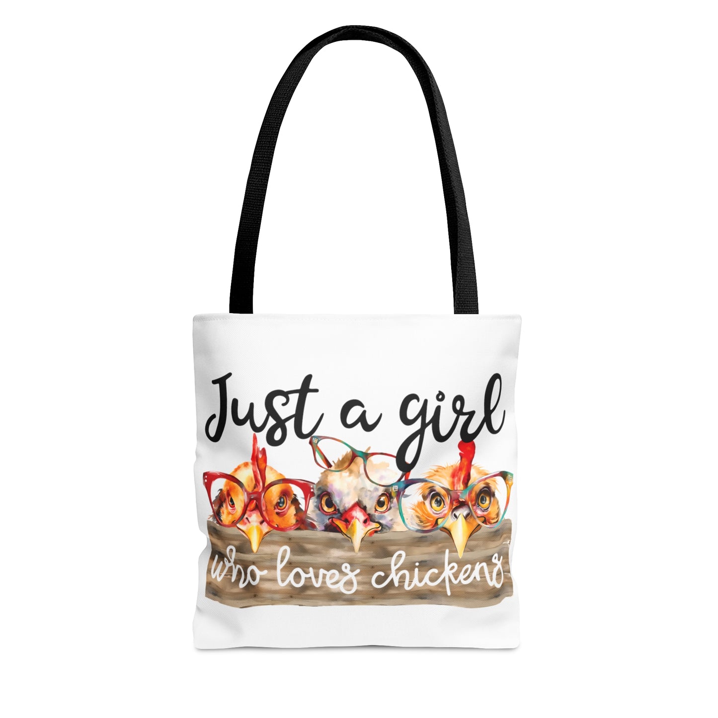 Tote Bag, Just a Girl Who Loves Chickens, Personalised/Non-Personalised Tote bag