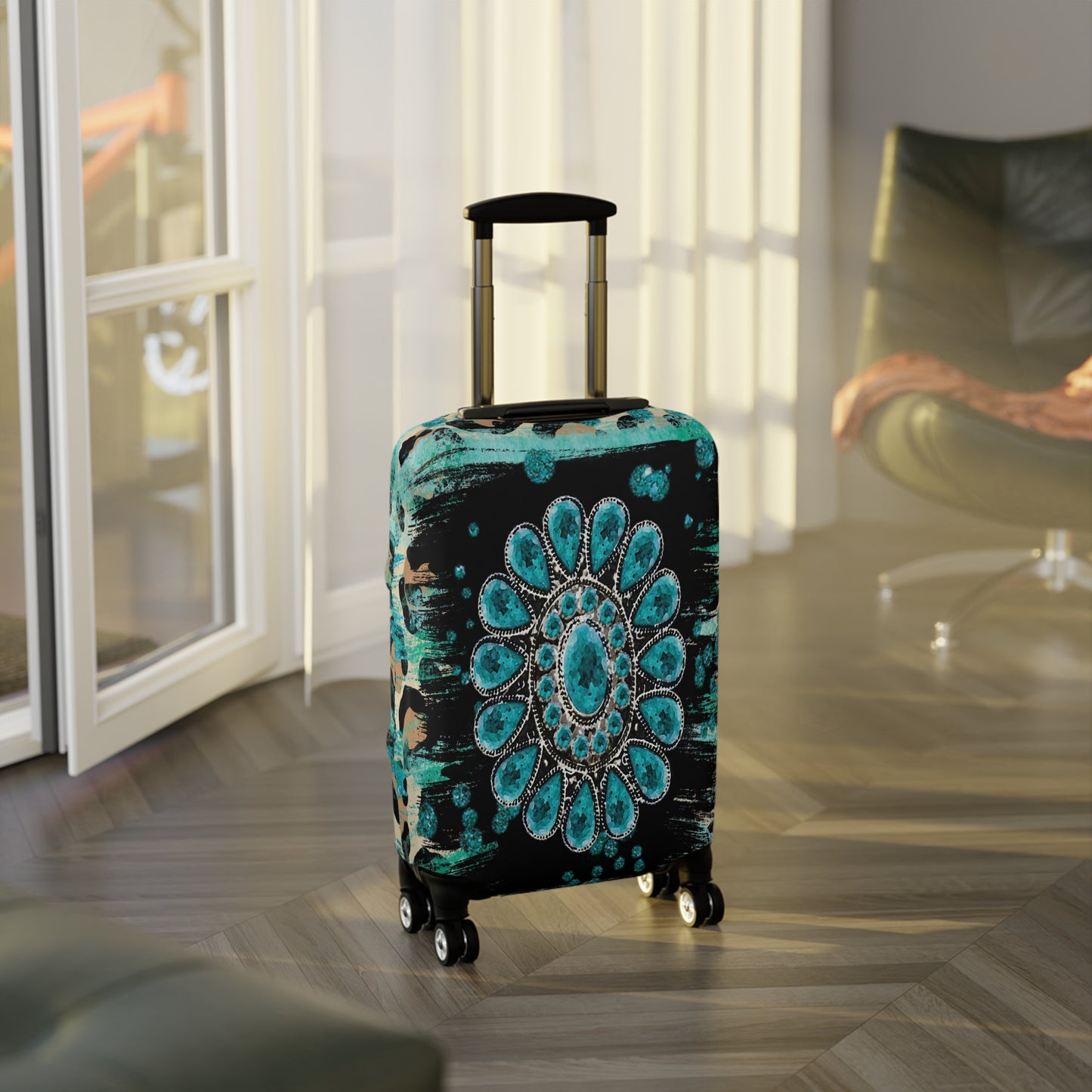 Luggage Cover, Country and Western, Turquoise, awd-038