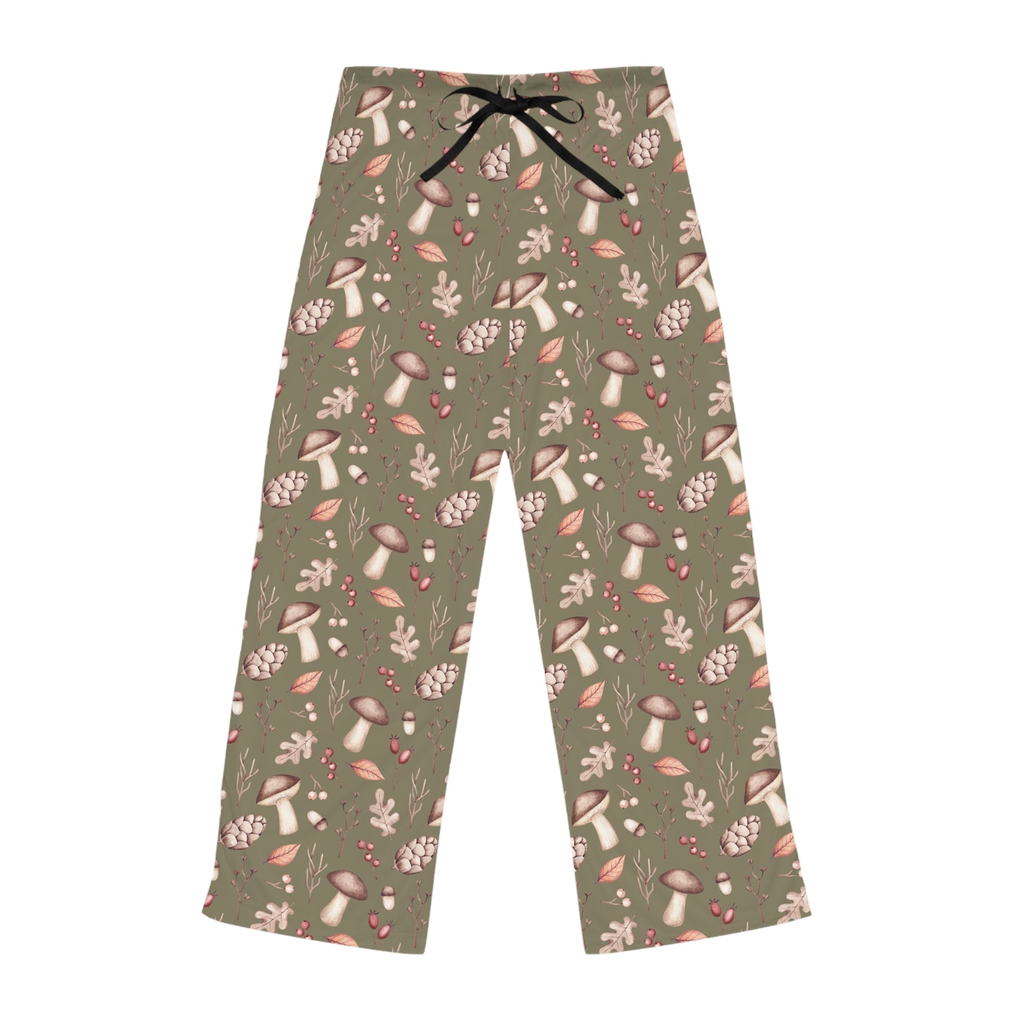 Women's Pyjama Pants, Mushrooms and Acorns, Sleepwear Bottoms