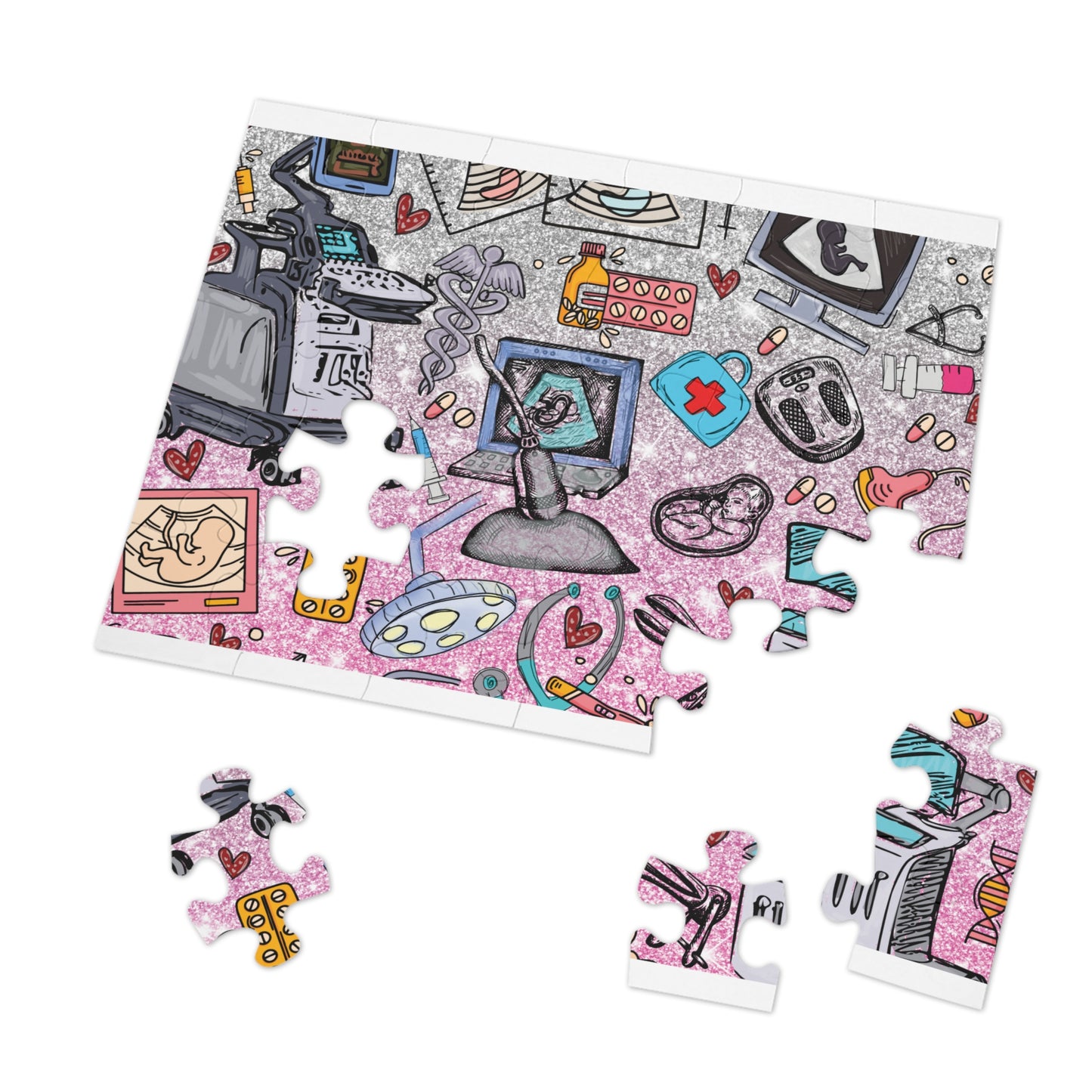 Jigsaw Puzzle, Ultrasound Tech, Personalised/Non-Personalised (30, 110, 252, 500,1000-Piece)