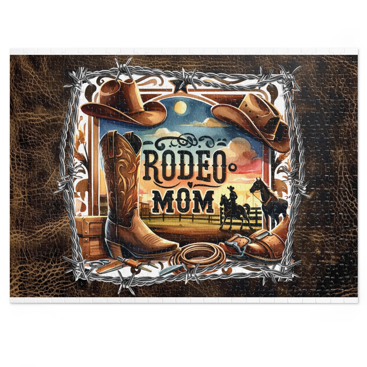 Puzzle, Western, Rodeo Mom, Personalised/Non-Personalised (30, 110, 252, 500,1000-Piece) awd-611