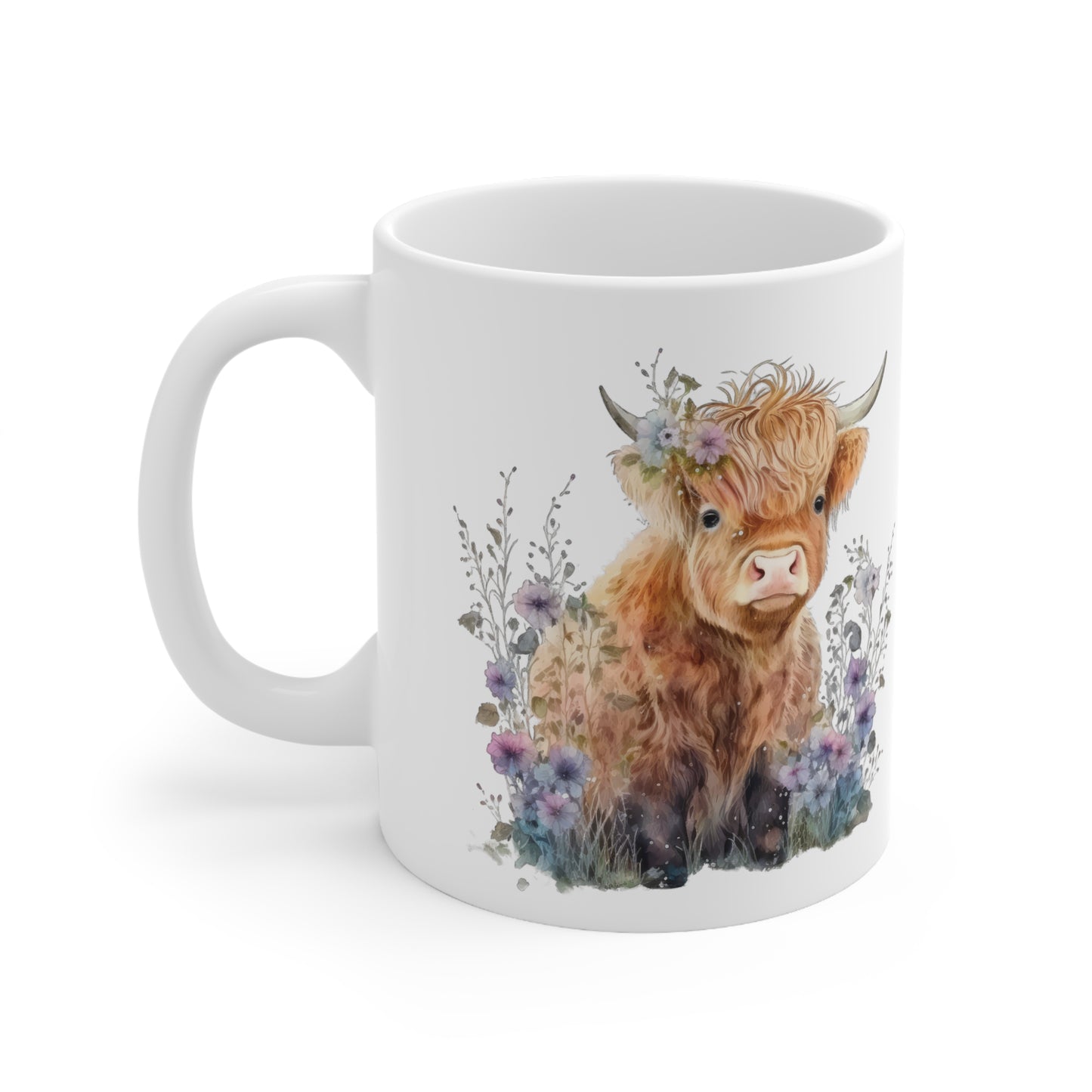 Personalised/Non Personalised Highland Cow, Ceramic Mug 11oz, Highland Cow Mug