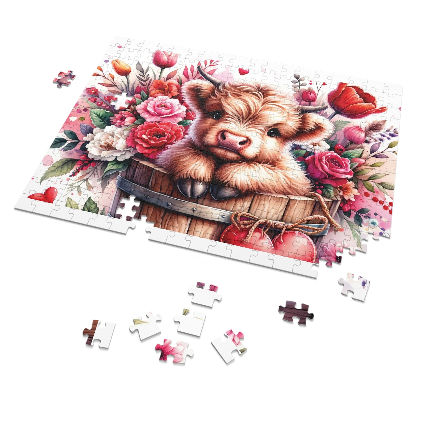 Jigsaw Puzzle, Highland Cow, Personalised/Non-Personalised (30, 110, 252, 500,1000-Piece)