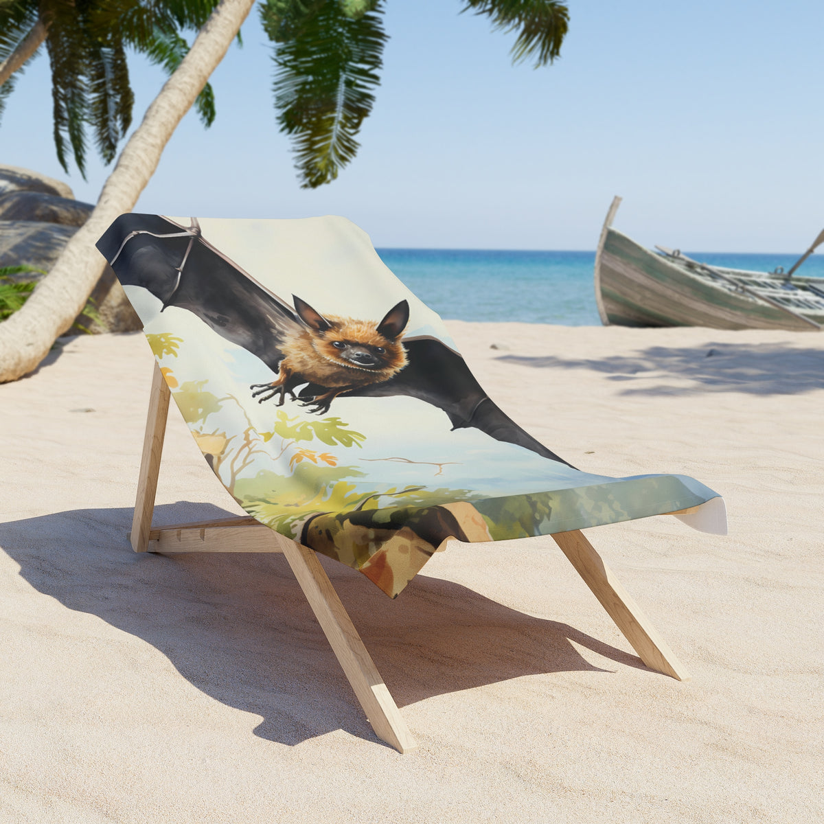 Beach Towel, Australian Animals, Bat, Polycotton Towel, 2 sizes Available
