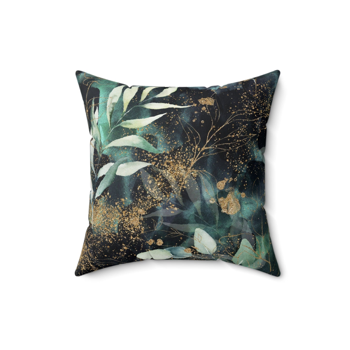 Spun Polyester Square Pillow, Eucalyptus Leaves Cushion