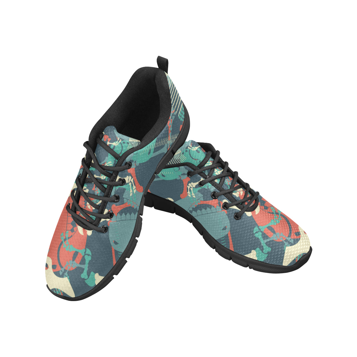 Skeleton dinosaur Women's Breathable Running Shoes (Model 055)