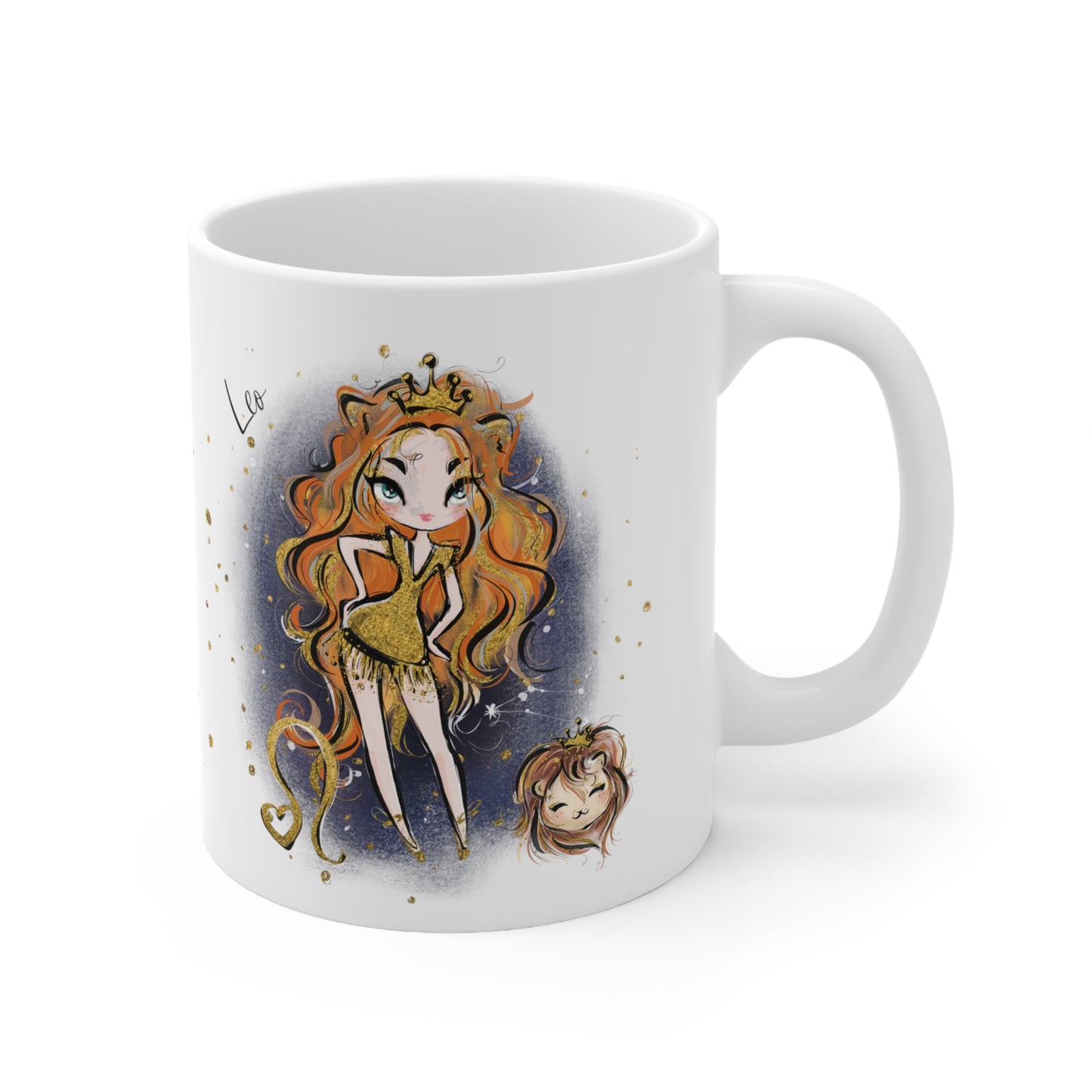 Personalised/Non Personalised Zodiac Sign, Leo, Ceramic Mug 11oz