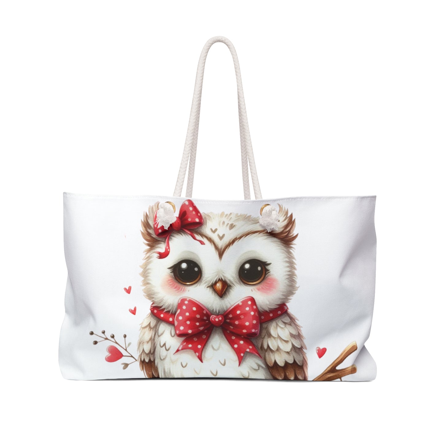 Personalised/Non-Personalised Weekender Bag, Owl, Weekender Bag, Beach Bag, Book Bag