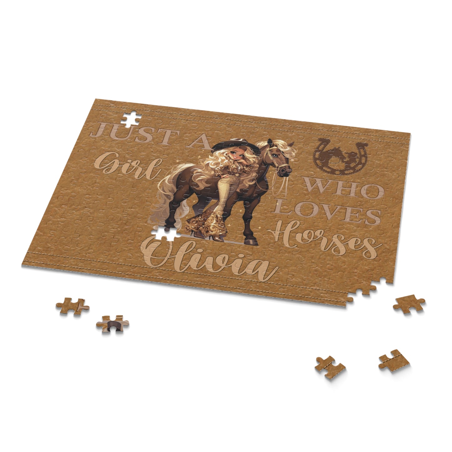 Personalised/Non-Personalised Puzzle, Just a Girl Who Loves Horses (120, 252, 500-Piece)