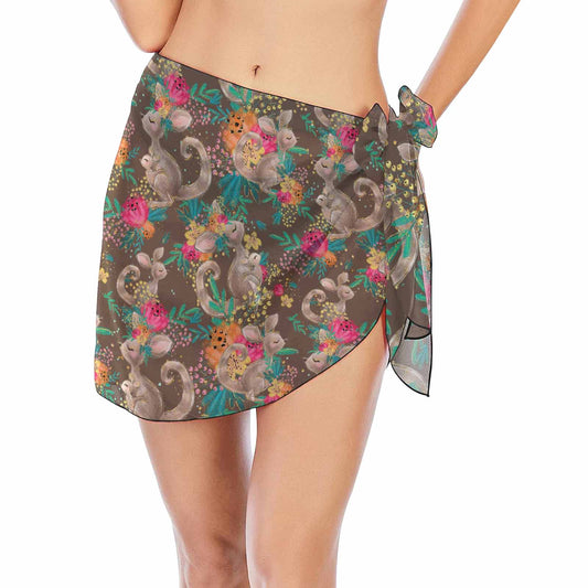 Australian Animals Brown Kangaroo  Women&'s Beach Sarong Wrap