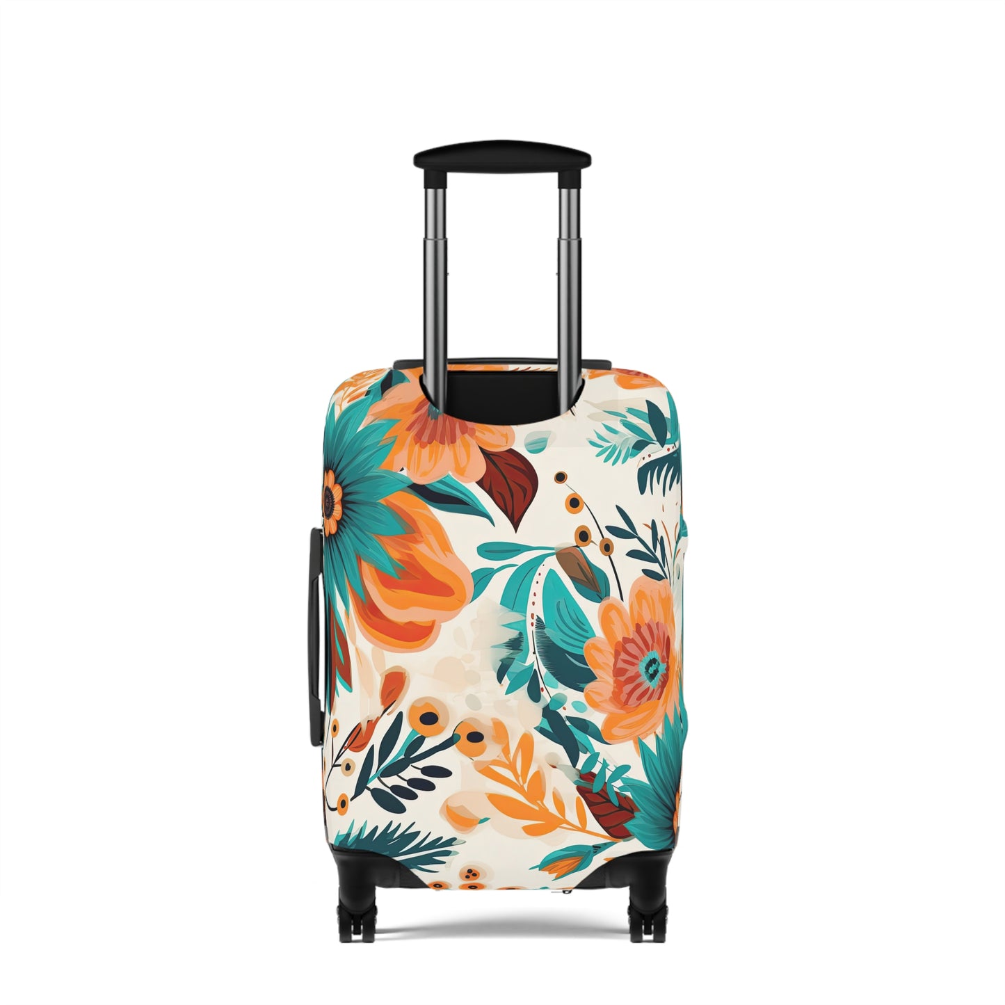 Luggage Cover, Boho Floral, Green and Orange