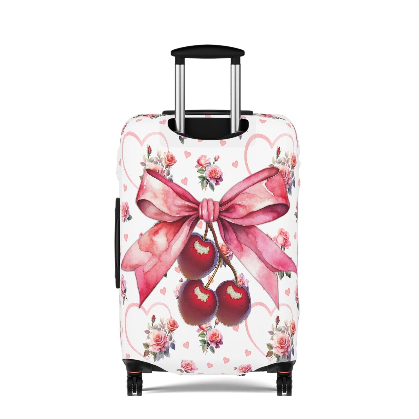 Luggage Cover, Rockabilly, Coquette, Hearts and Roses, Cherries and Ribbon, awd-2519